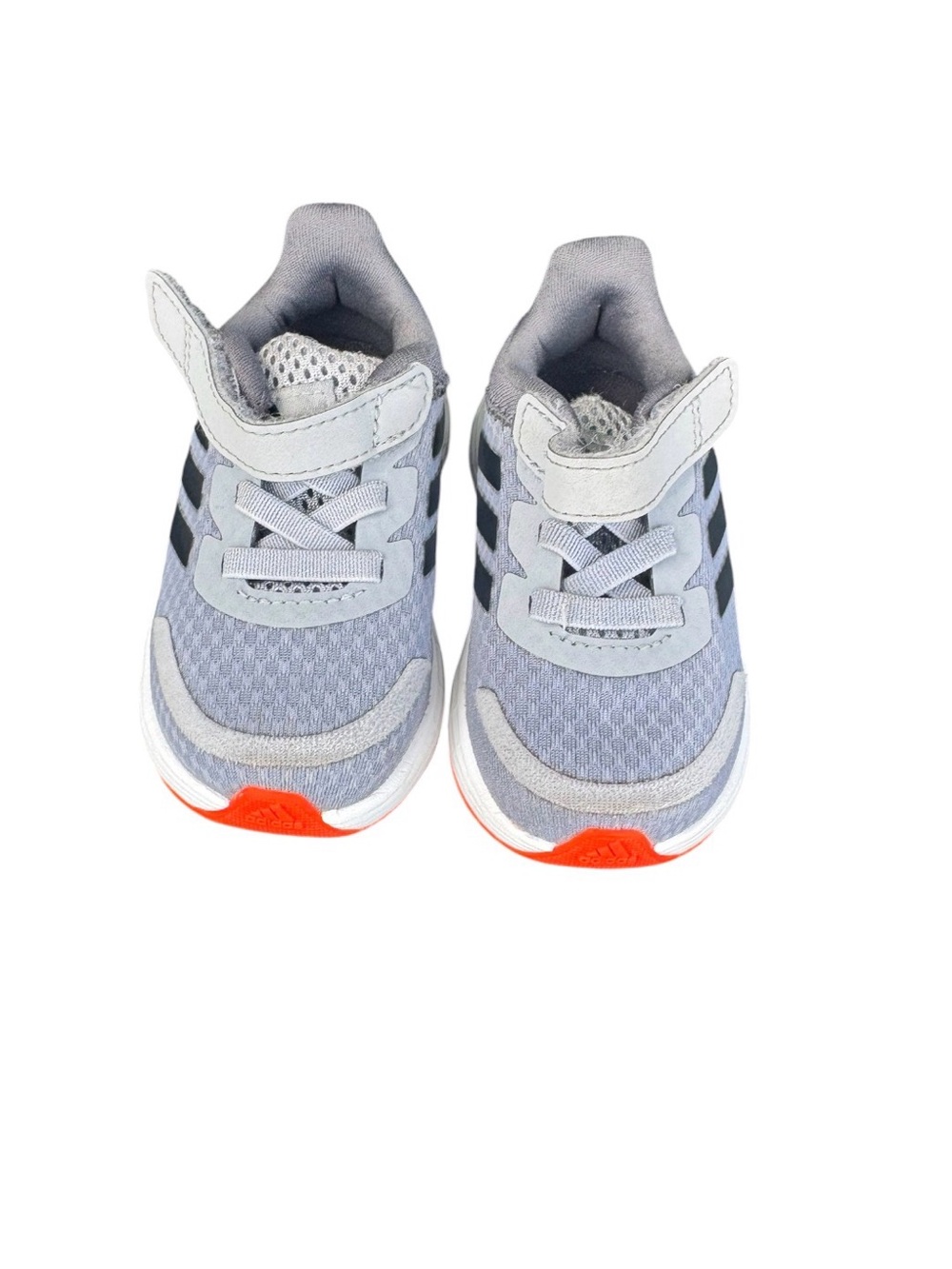 adidas All in Motion Gray Toddler Sneakers with Orange Bottom